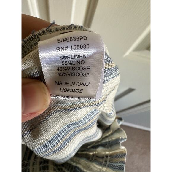 Love Tree Linen Blend Wide Leg Striped Pants NWOT Size Large - Picture 8 of 11